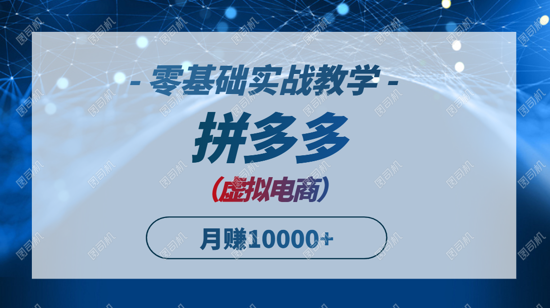 （14880期）拼多多虚拟电商，零基础实战教学，快速打爆商品，新手也能月入10000+-小何资源库