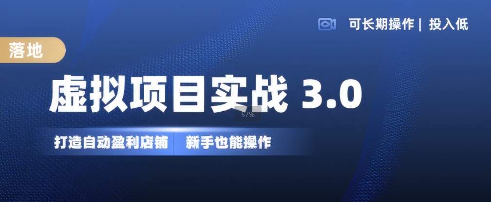 虚拟项目实战3.0，打造自动盈利店铺，可长期操作投入低，新手也能操作-小何资源库