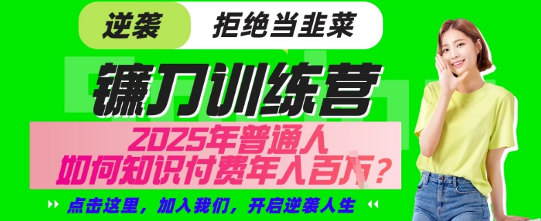 【网创项目终点站-镰刀训练营超级IP合伙人】25年普通人如何通过“知识付费”年入百个-仅此一版【揭秘】-小何资源库
