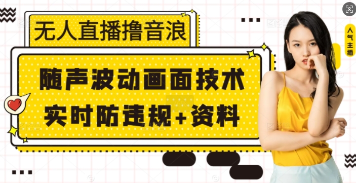 无人直播撸音浪+随声波动画面技术+实时防违规+资料【揭秘】-小何资源库