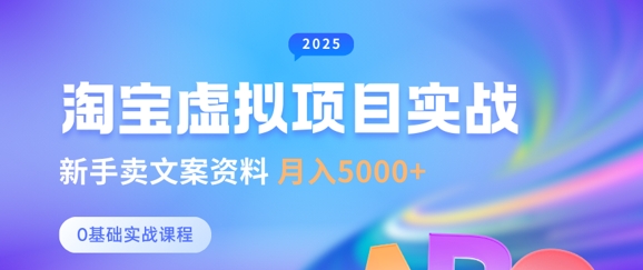 淘宝虚拟项目垂直玩法，新手卖文案资料，月入5k+-小何资源库