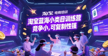 淘宝蓝海小类目训练营， 竞争小，可复制性强-小何资源库