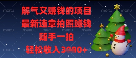 解气又挣钱的项目，最新违章拍照挣钱，随手一拍，轻松收入多张【揭秘】-小何资源库
