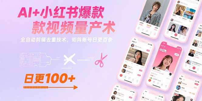（15542期）AI+小红书爆款视频量产术：全自动剪辑去重技术，矩阵账号日更百条-小何资源库