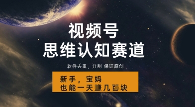 视频号新玩法，思维认知赛道，利用软件去重分割，轻松爆流量，新手宝妈一天轻松几张-小何资源库