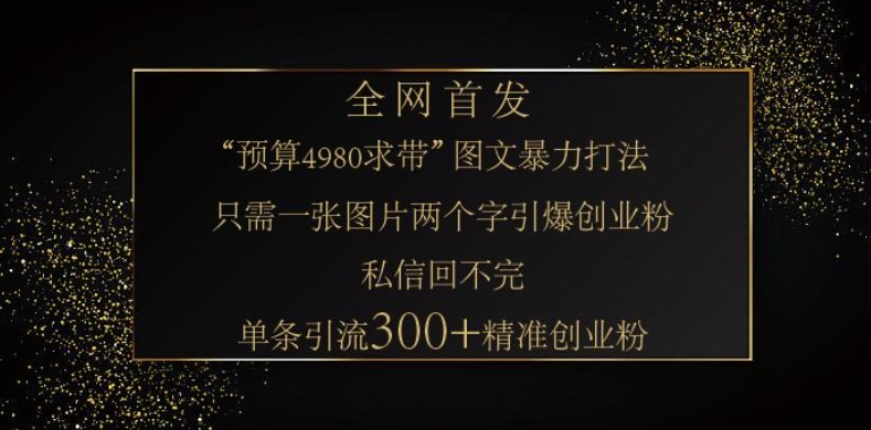 小红书神奇图片引流法，只需一张图，就能单条笔记凭借此方法，轻松引流 300 + 精准创业粉-小何资源库