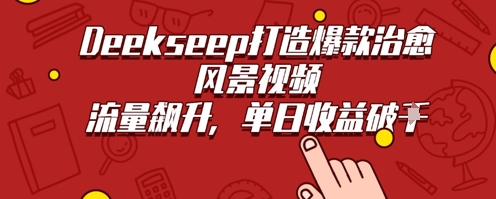 Deekseep制作治愈风景视频爆火出圈，单日收益几张，流量持续飙升-小何资源库