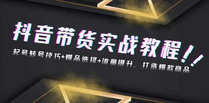 （13526期）抖音带货实战教程：起号转号技巧+爆品选择+流量提升，打造爆款商品-小何资源库