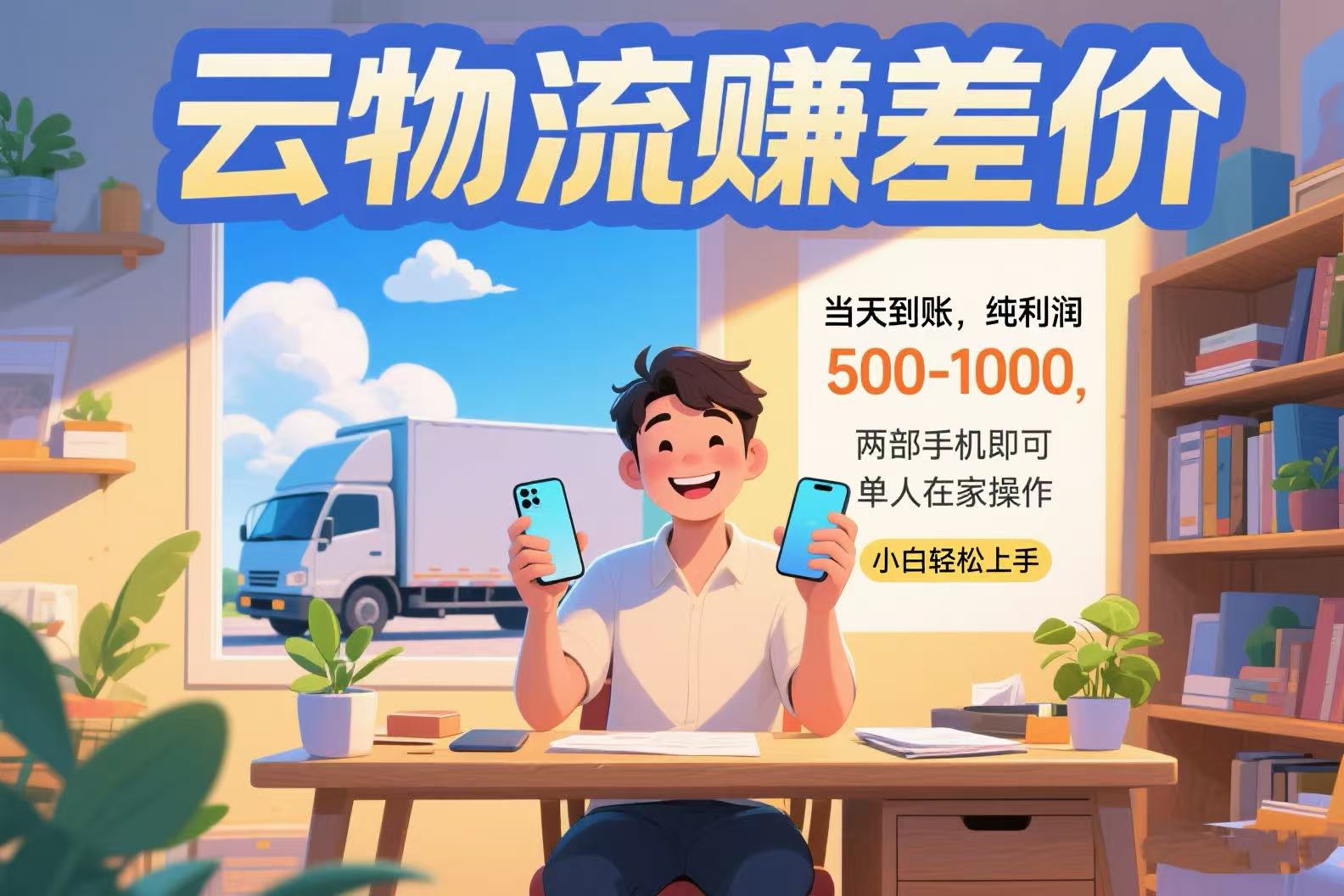 （15492期）云物流赚差价 当天到账纯利润500-1000 两部手机即可 可单人在家操作 小…-小何资源库