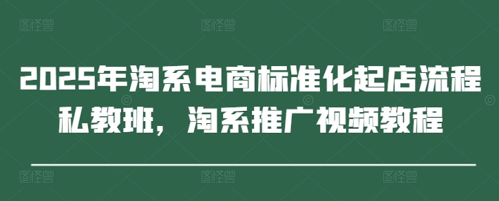 2025年淘系电商标准化起店流程私教班，淘系推广视频教程-小何资源库