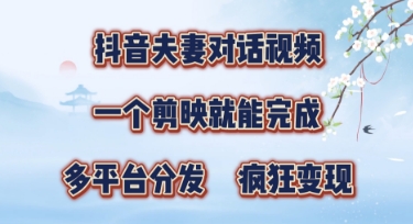 有手就会，抖音夫妻对话视频，一个剪映就能完成，多平台分发，疯狂涨粉-小何资源库