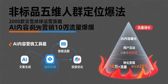 （15619期）非标品五维人群定位法，2000款滚雪球运营策略，AI内容营销10万流量引爆-小何资源库