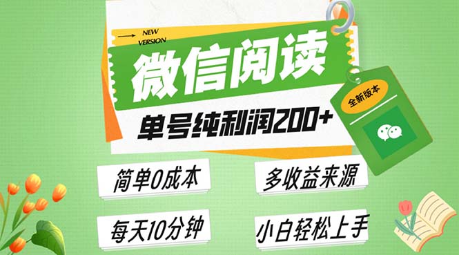 （13425期）最新微信阅读6.0，每日5分钟，单号利润200+，可批量放大操作，简单0成本-小何资源库