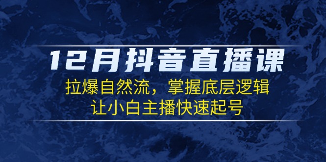 （13807期）12月抖音直播课：拉爆自然流，掌握底层逻辑，让小白主播快速起号-小何资源库