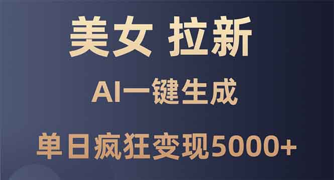 （13866期）美女暴力拉新，通过AI一键生成，单日疯狂变现5000+，纯小白一学就会！-小何资源库