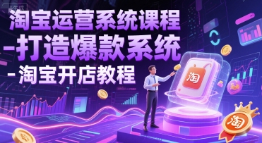 淘宝运营系统课程-打造爆款系统-淘宝开店教程-小何资源库