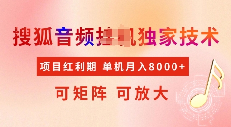 全网首发搜狐音频挂JI独家技术，项目红利期，可矩阵可放大，稳定月入8k【揭秘】-小何资源库