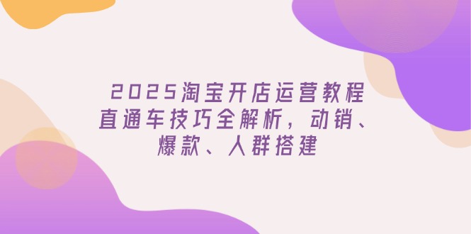 （14389期）2025淘宝开店运营教程更新，直通车技巧全解析，动销、爆款、人群搭建-小何资源库