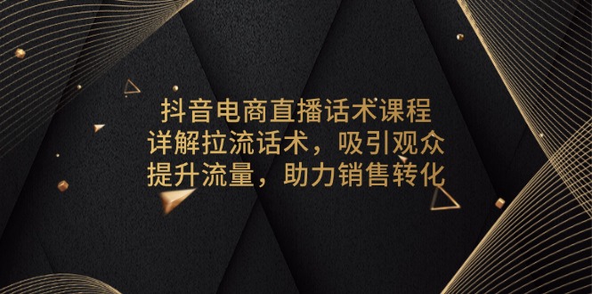 （13846期）抖音电商直播话术课程，详解拉流话术，吸引观众，提升流量，助力销售转化-小何资源库