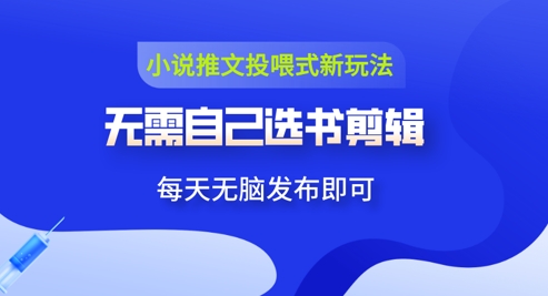 小说推文视频投喂新玩法：无需自己选书剪辑，领取视频发布即可，可批量操作-小何资源库