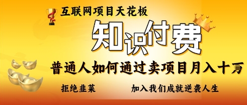 互联网项目天花板，知付付费项目，普通人如何通过卖项目月入十个，拒绝韭菜【揭秘】-小何资源库