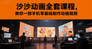 沙沙动画全套课程，教你一部手机零基础制作动画视频-小何资源库