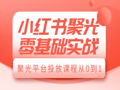 小红书聚光零基础实战，聚光平台投放课程从0到1-小何资源库
