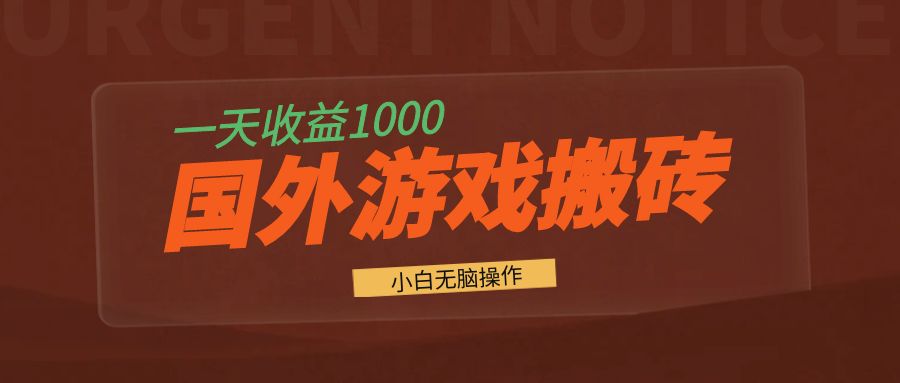 （13321期）国外游戏全自动搬砖，一天收益1000+ 小白无脑操作-小何资源库