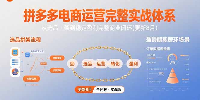 （15579期）拼多多电商运营完整实战体系，从选品上架到稳定盈利完整商业闭环(更新8月)-小何资源库