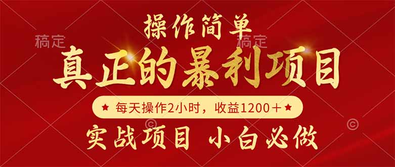 （14978期）真正的暴利项目，操作简单，每天收益1200＋，自己做老板-小何资源库