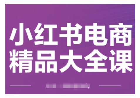 小红书电商精品大全课，快速掌握小红书运营技巧，实现精准引流与爆单目标，轻松玩转小红书电商-小何资源库