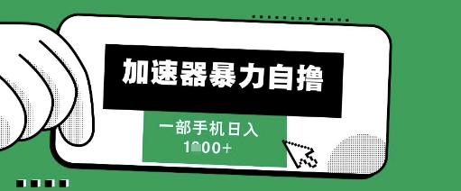 205新风口，加速器暴力自撸，单机日入1k+【揭秘】-小何资源库
