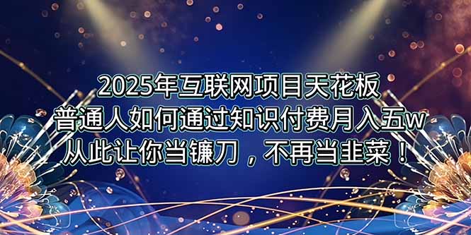 （15354期）2025年互联网项目天花板，普通人如何通过卖项目实现逆风翻盘，月入5W＋！-小何资源库