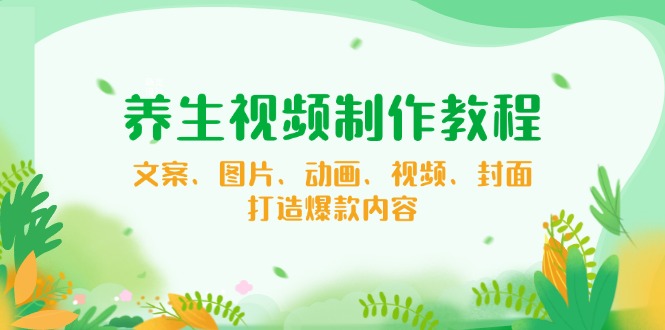 （14163期）养生视频制作教程，文案、图片、动画、视频、封面，打造爆款内容-小何资源库