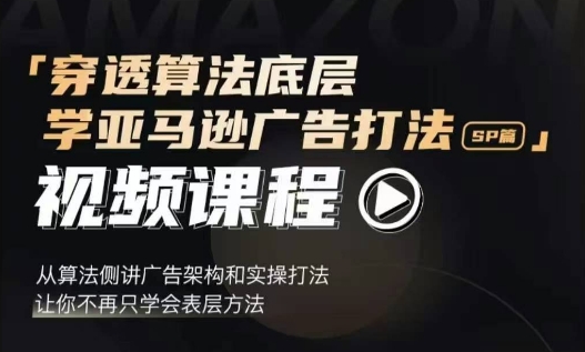 穿透算法底层，学亚马逊广告打法SP篇，从算法侧讲广告架构和实操打法，让你不再只学会表层方法-小何资源库