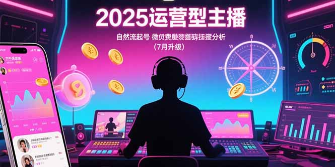 （15508期）2025运营型主播：自然流起号，微付费投放技巧，罗盘数据深度解析(7月更新)-小何资源库
