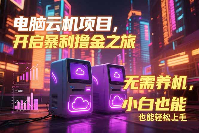 （15323期）电脑云机项目 暴力撸金玩法，不需要养机 配置没有要求 单机100个窗口一…-小何资源库