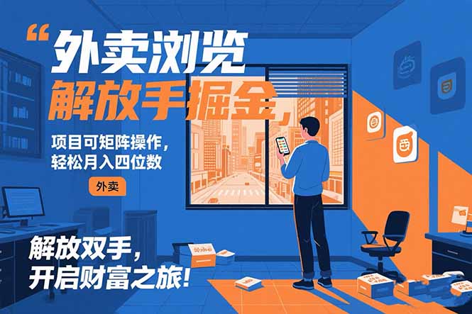 （15440期）外卖浏览掘金项目 可矩阵操作 轻松日入500+-小何资源库
