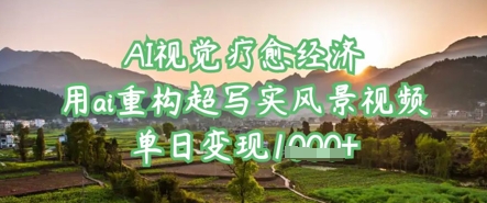 AI视觉疗愈经济：用ai重构超写实风景视频，单日变现多张-小何资源库