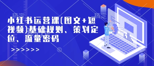 小红书运营课(图文+短视频)基础规则、策划定位、流量密码-小何资源库