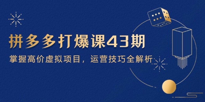 （14546期）拼多多打爆课第 43 期，掌握高价虚拟项目，运营技巧全解析（15节）-小何资源库
