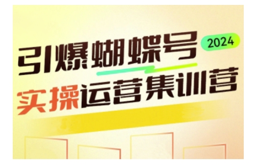 引爆蝴蝶号实操运营，助力你深度掌握蝴蝶号运营，实现高效实操，开启流量变现之路-小何资源库
