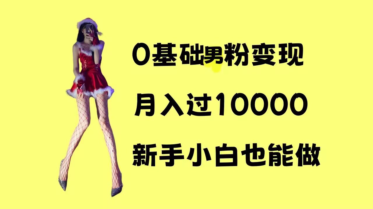 0基础男粉s粉变现，月入过1w+，操作简单，新手小白也能做【揭秘】-小何资源库