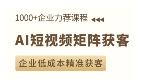 AI短视频矩阵获客实操课，企业低成本精准获客-小何资源库