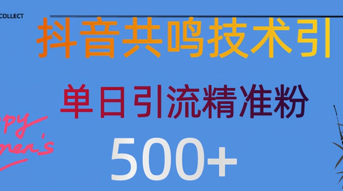 抖音情感引流创业粉，自然低成本，日引500+-小何资源库