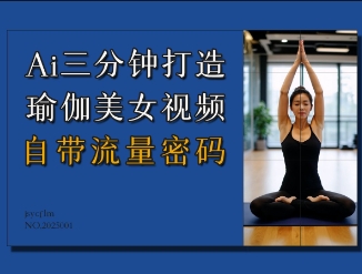 AI三分钟打造瑜伽美女视频，自带流量密码-小何资源库