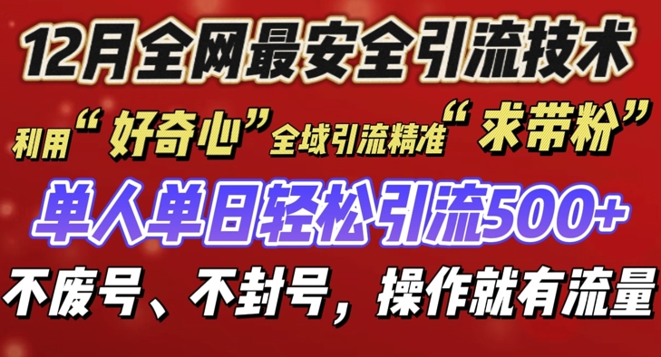 12 月份全网最安全引流创业粉技术来袭，不封号不废号，有操作就有流量【揭秘】-小何资源库