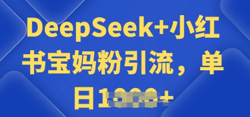 用 DeepSeek + 小红书做搬运工，每天 2 小时，引流宝妈粉月变现过W-小何资源库