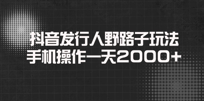 （14068期）抖音发行人野路子玩法，手机操作一天2000+-小何资源库