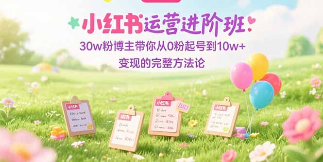 （15318期）小红书运营进阶班：30w粉博主带你从0粉起号到10w+变现的完整方法论-小何资源库